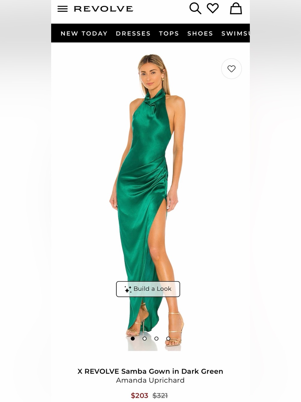 X REVOLVE Samba Gown in Dark Green Amanda Uprichard